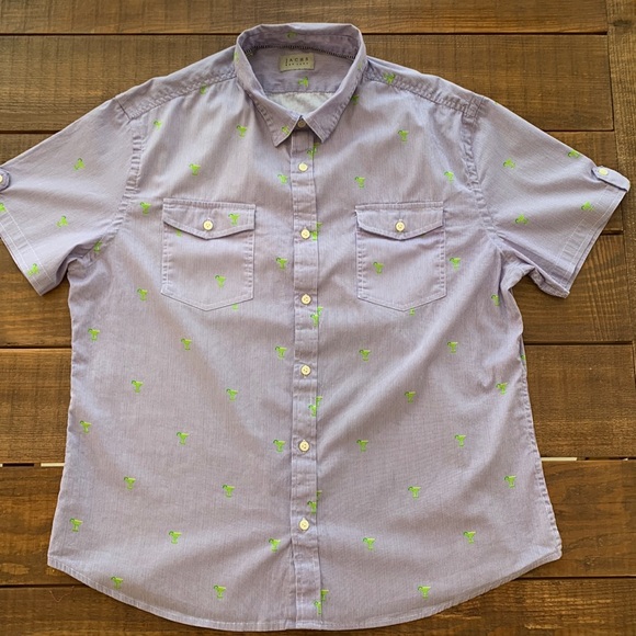 JACHS Purple & White Striped Shirt w/ Green Martini Glasses, XL - Picture 5 of 10